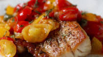 Sautéed Cobia with Tomatoes and Capers