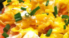 Scrambled Eggs with Smoked Salmon and Cream Cheese