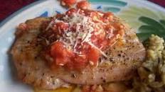 Seared Opah with Vine-Ripe Tomato Garlic Butter