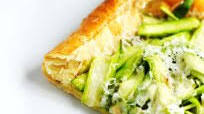 Shaved asparagus tart