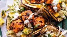 Sheet Pan Chipotle Salmon Tacos with Pineapple Jalapeño Salsa