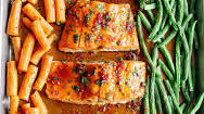 Sheet Pan Ginger Soy Glazed Salmon