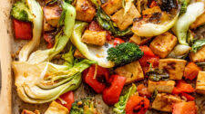 Sheet Pan Maple Soy Glazed Tofu and Noodles