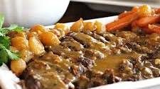 Slow Cooked Roast With Creamy Mushroom Gravy