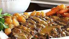 Slow Cooked Roast With Creamy Mushroom Gravy