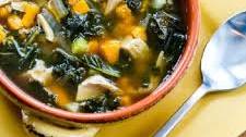Slow Cooker Turkey Soup with Kale and Sweet Potatoes