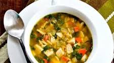 Slow Cooker Turkey Soup with Spinach and Lemon
