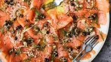 Smoked Salmon Carpaccio with Crispy Capers and Herbs