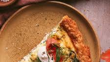 Smoked Salmon Spinach Quiche with Goat Cheese