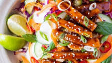 Smoked maple tofu salad