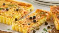 Smoked salmon & caper quiche