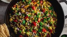 Smoky Eggplant Curry Salsa (Gujarati-Style) Recipe Card