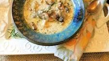 Soup, Roasted Wild Mushroom Soup with Garlic, Sherry and Thyme