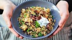 Spiced Cauliflower and Quinoa Salad with Green Chilli & Yoghurt Dressing