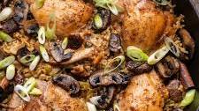 Spiced Mushroom Chicken and Rice Skillet