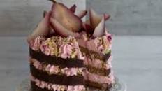 Spiced caramel layer cake with rosewater cream
