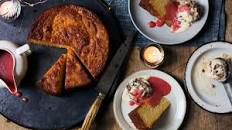 Spiced orange cake with Christmas pudding ice cream