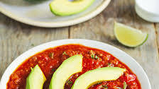Spicy Beef Tortilla Soup with Avocado