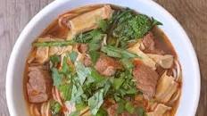 Spicy Beef and Tofu Skin Noodle Soup