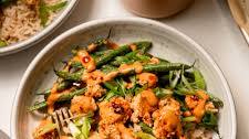 Spicy & Crispy Peanut Tofu with Green Beans