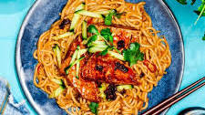 Spicy Peanut Noodles with Crispy Tofu