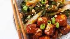 Spicy Peanut Tofu Bowl with Bok Choy