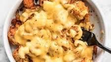 Spicy Roasted Cauliflower with Cheese Sauce