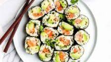 Spicy Salmon Cauliflower Rice Sushi Roll
