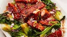 Spicy Salmon Teriyaki with Bok Choy | Epicurious