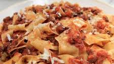 Spicy Sausage Bolognese with Pappardelle
