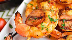 Spicy Shrimp and Sausage Skewers