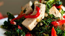 Spicy Stir-Fried Tofu With Kale and Red Pepper