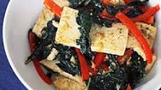 Spicy Stir-Fried Tofu With Kale and Red Pepper Recipe