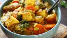 Spicy Tofu & Potato Coconut Curry Soup