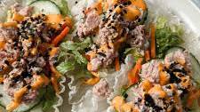 Spicy Tuna Rice Paper Tacos (Gluten free)