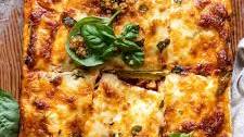 Spicy Zucchini Ricotta Lasagna with Oregano Breadcrumbs