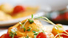 Spinach Ravioli with Ricotta Cheese Filling, in Tomato Cream Sauce