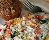 Spinach & Tomato Scrambled Egg With Feta Cheese