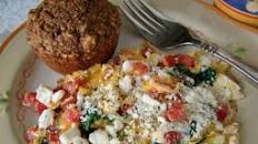 Spinach & Tomato Scrambled Egg With Feta Cheese