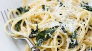 Spinach and Garlic Spaghetti with Pecorino