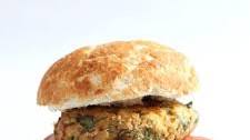 Spinach and feta chickpea burgers