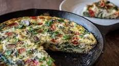Spinach, mushroom, feta, tomato Frittata