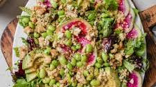 Spring Mix Salad with Lemon Baked Tofu