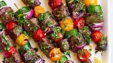 Steak Kebabs with Chimichurri
