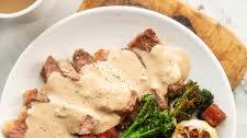 Steak and Potatoes (with Creamy Garlic Sauce!)