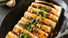 Steamed Silken Tofu with Soy Garlic Sauce