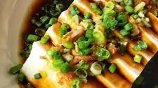 Steamed Tofu with Ginger-Soy Sauce