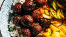 Sticky Ginger Rice Bowls with Pickled Veg and Mango