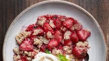 Strawberry Crumble with Whipped Ricotta Cream