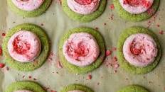 Strawberry Frosted Matcha Cookies